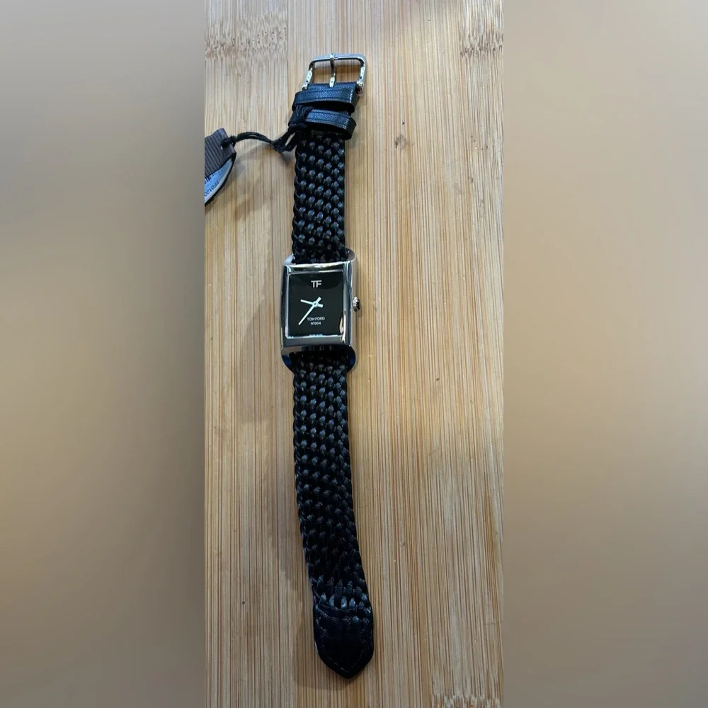 Tom Ford Watch With 35mm Black Face & Black Braided Band - Picture 7 of 10